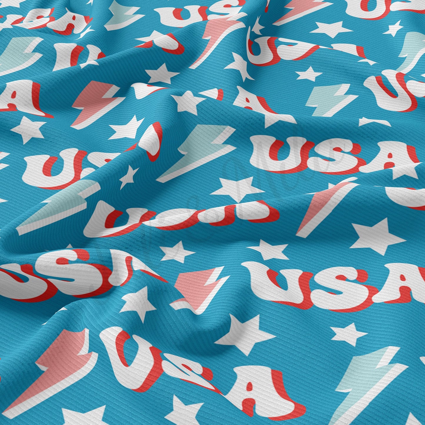 Rib Knit Fabric RBK1634 4th of July Patriotic