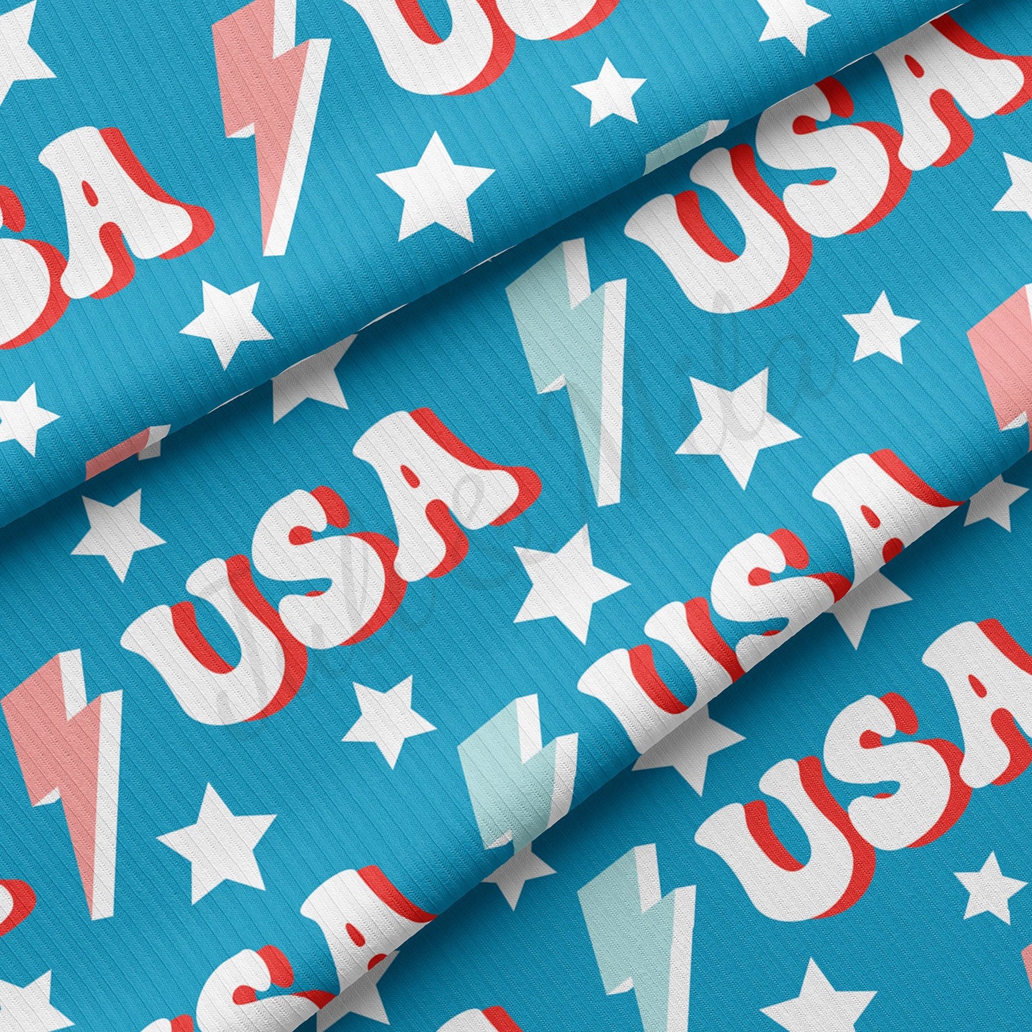 Rib Knit Fabric RBK1634 4th of July Patriotic