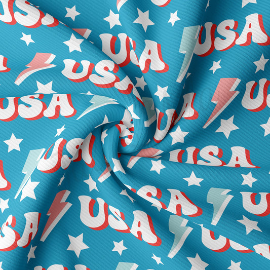 Rib Knit Fabric RBK1634 4th of July Patriotic