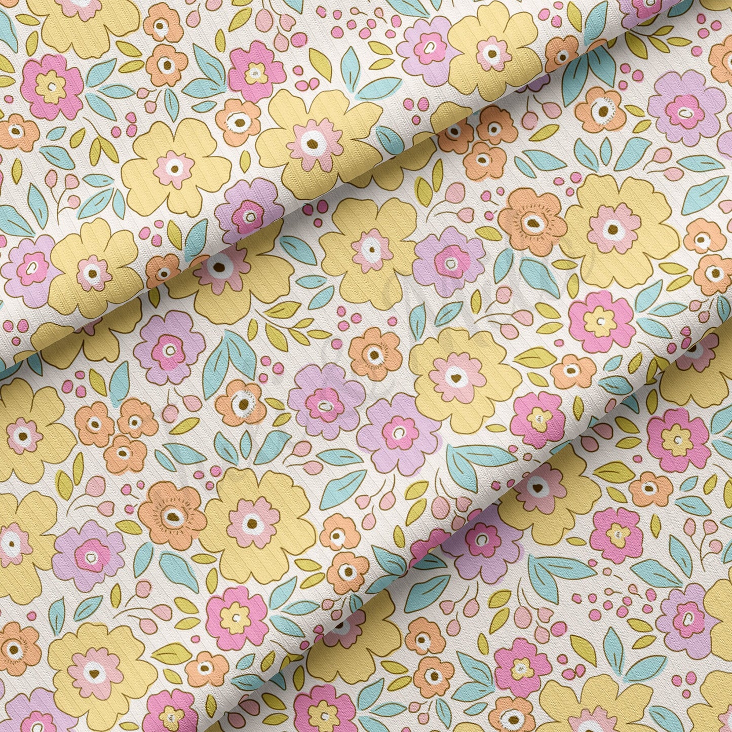 Rib Knit Fabric RBK1645 Floral