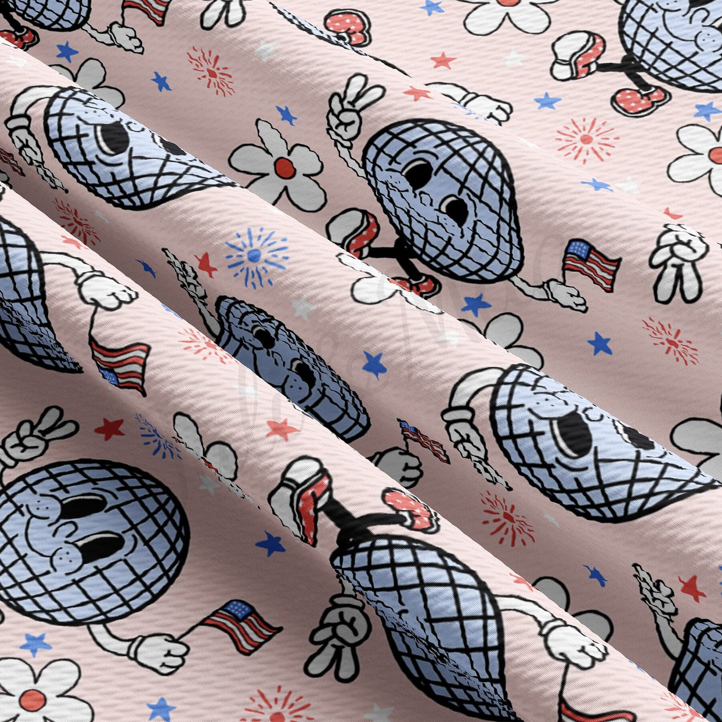 4th of July Bullet Textured Fabric AA1772