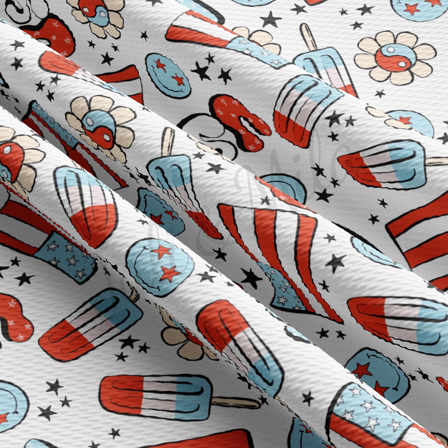 Patriotic 4th of July Bullet Textured Fabric AA1651