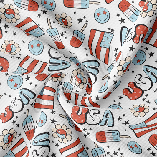 Patriotic 4th of July Bullet Textured Fabric AA1651