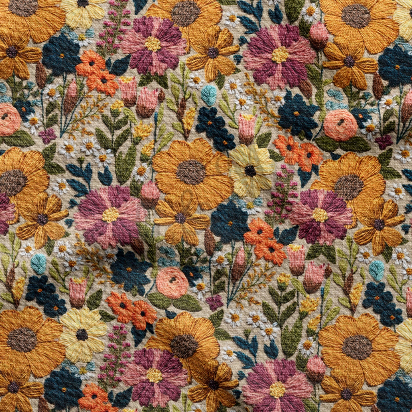 Embroidery Floral  Bullet Textured Fabric by the yard Fabric AA1702