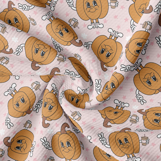 Fall Pumpkin Bullet Textured Fabric AA1747