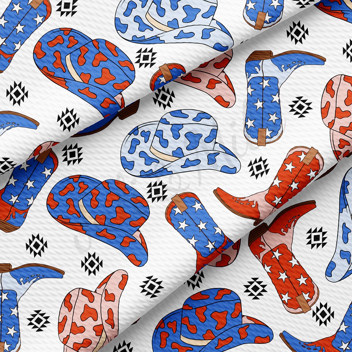 4th of July Patriotic Bullet Textured Fabric AA1782