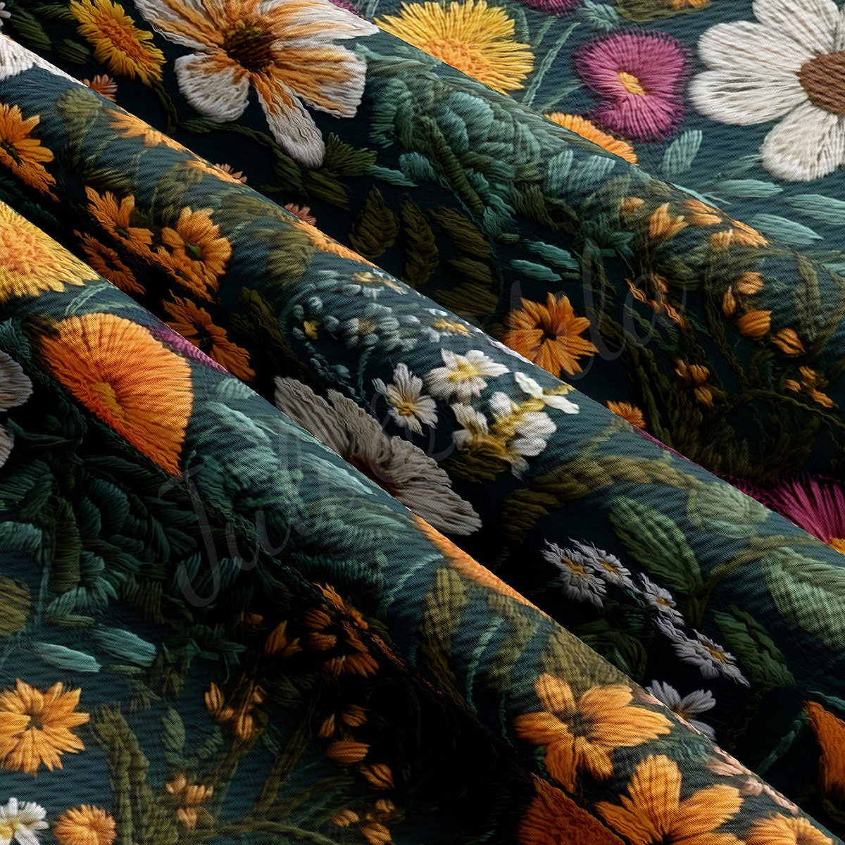 Embroidery Printed Liverpool Bullet Textured Fabric AA1785