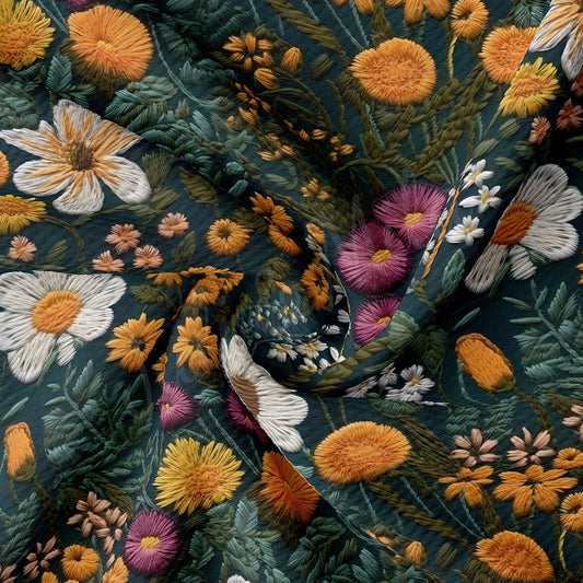 Embroidery Printed Liverpool Bullet Textured Fabric AA1785