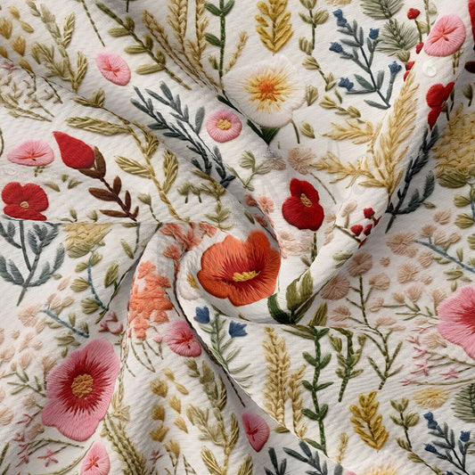 Embroidery Printed Liverpool Bullet Textured Fabric AA1788