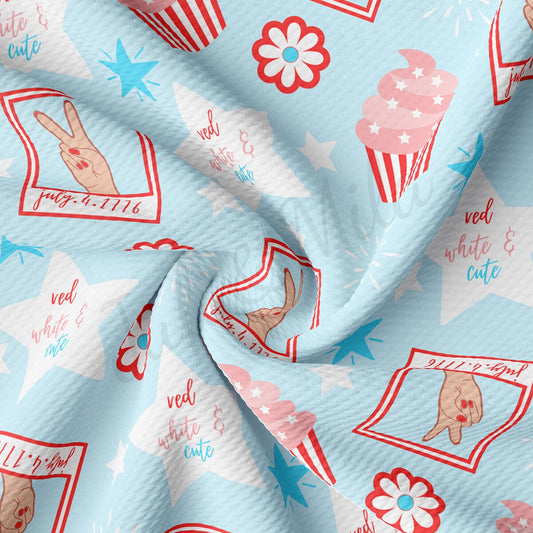 4th of July Patriotic l Bullet Textured Fabric AA1799