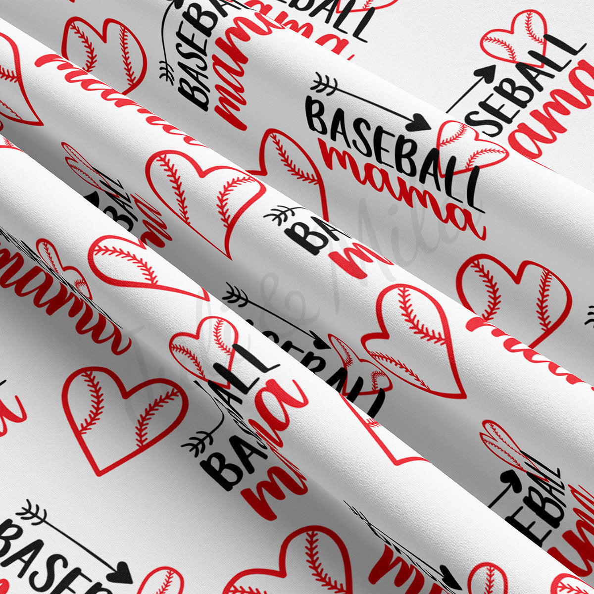 Baseball Mama Double Brushed Polyester Fabric DBP1779