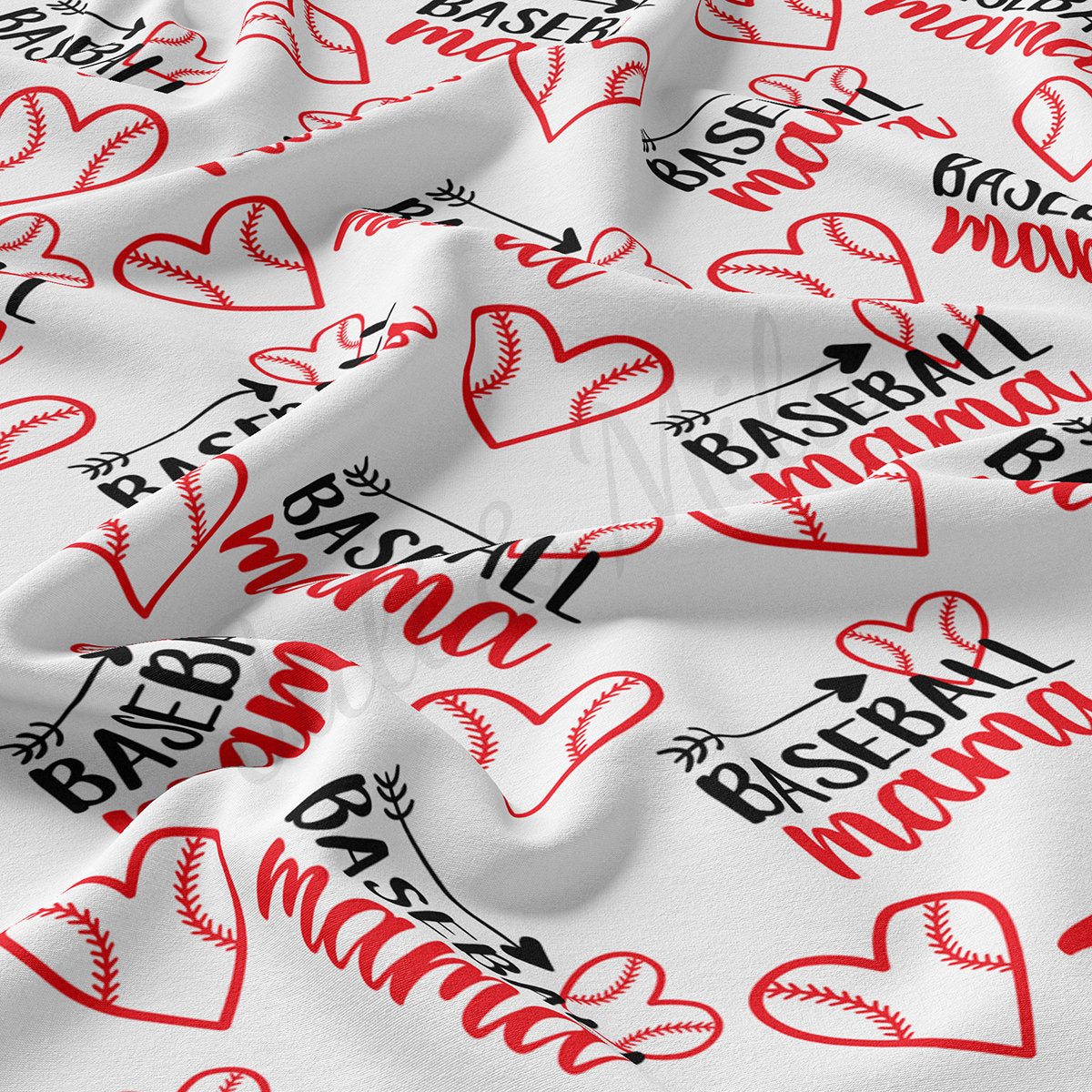 Baseball Mama Double Brushed Polyester Fabric DBP1779