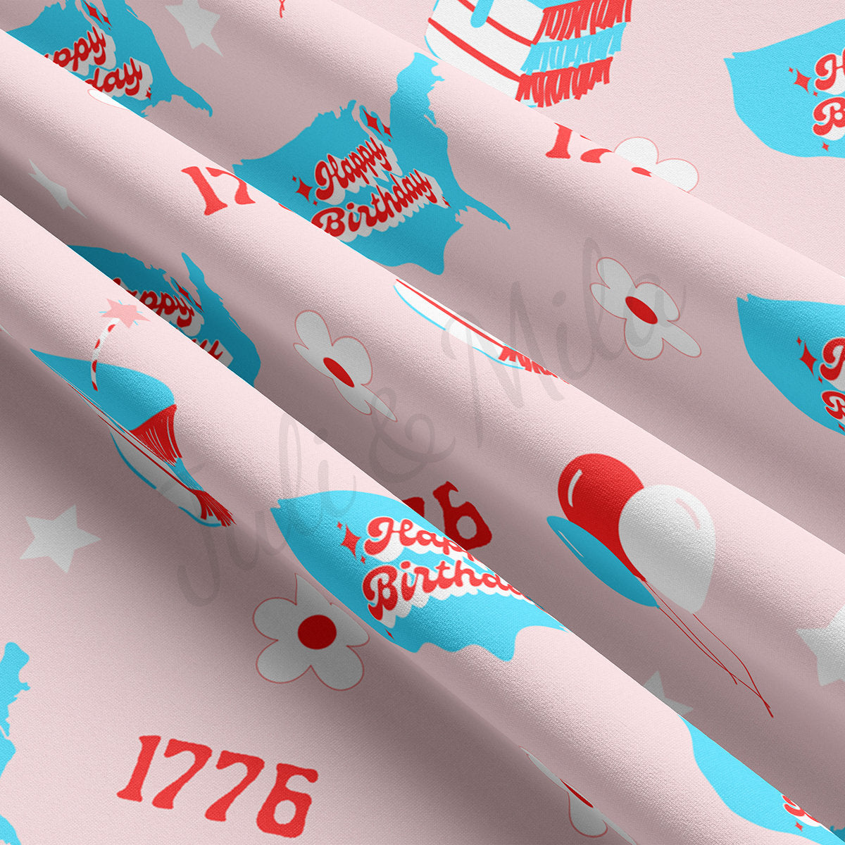 4th of July Patriotic Double Brushed Polyester Fabric DBP1796