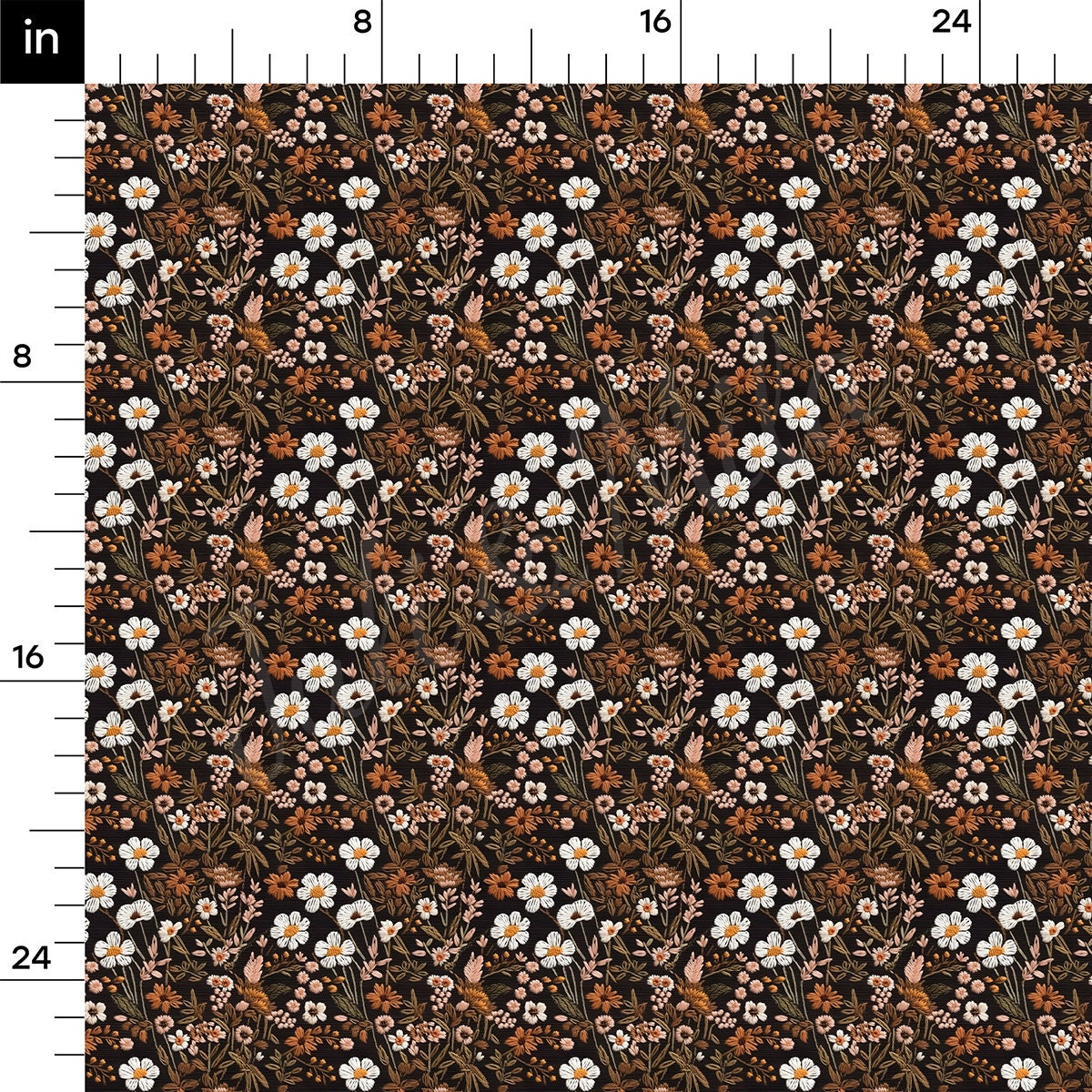 Floral Embroidery Rib Knit Fabric AA1784