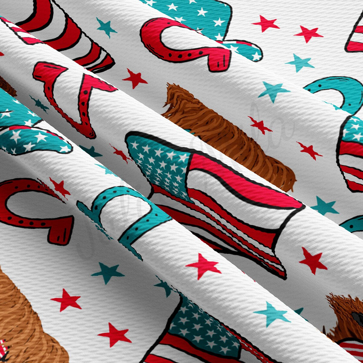 4th of July Patriotic Bullet Textured Fabric AA1808