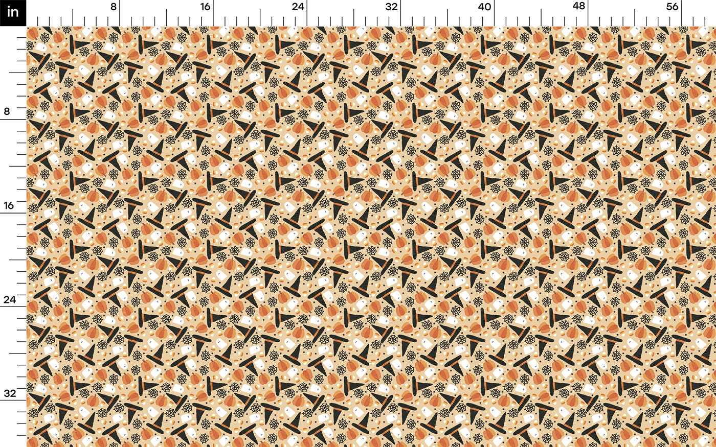 Autumn Fall Halloween Bullet Textured Fabric AA1829