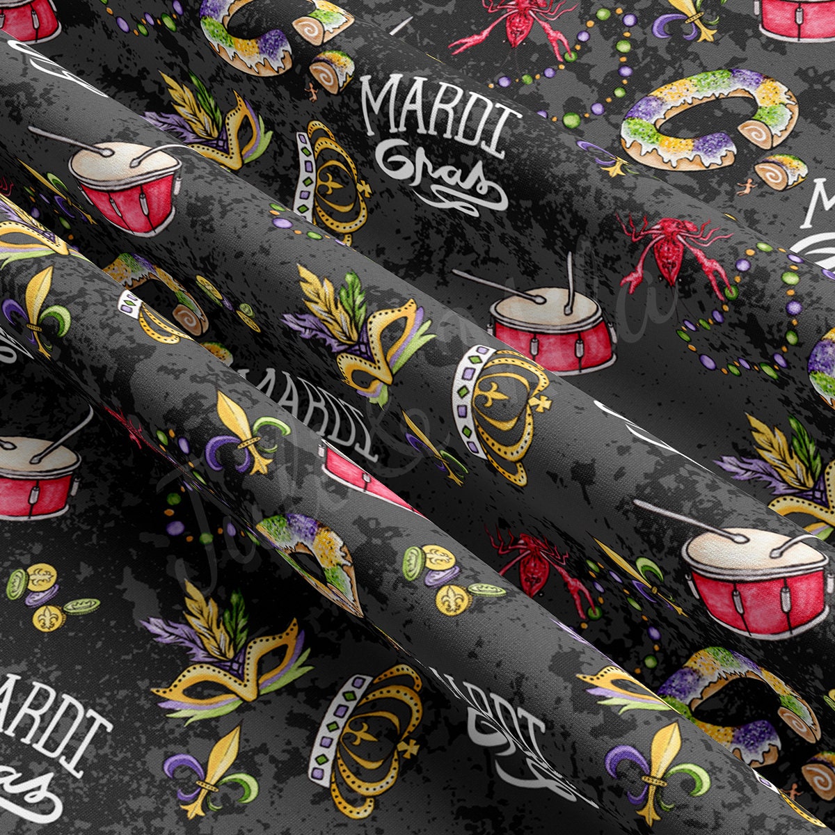 Mardi Gras Double Brushed Polyester Fabric DBP1834
