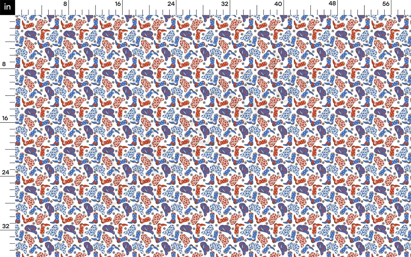 4th of July Patriotic Bullet Textured Fabric AA1782