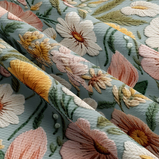 Embroidery Printed Liverpool Bullet Textured Fabric AA1786