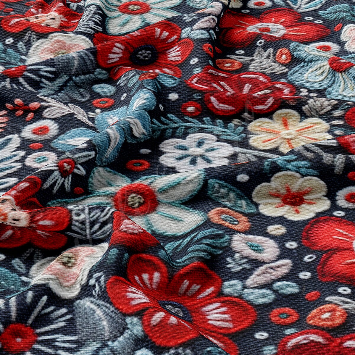 Embroidery Printed Liverpool Bullet Textured Fabric AA1791