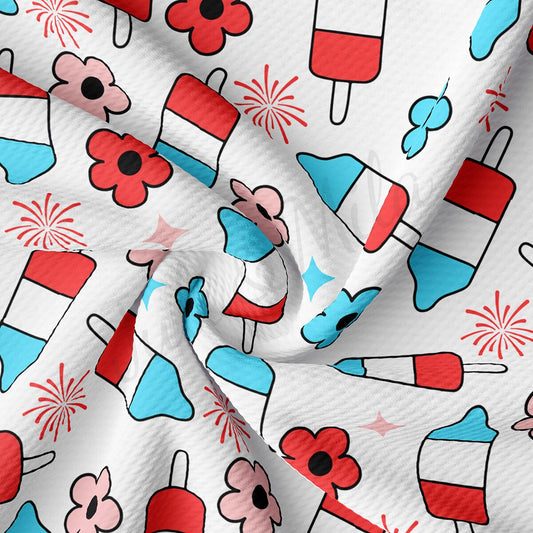 4th of July Patriotic Bullet Textured Fabric AA1802