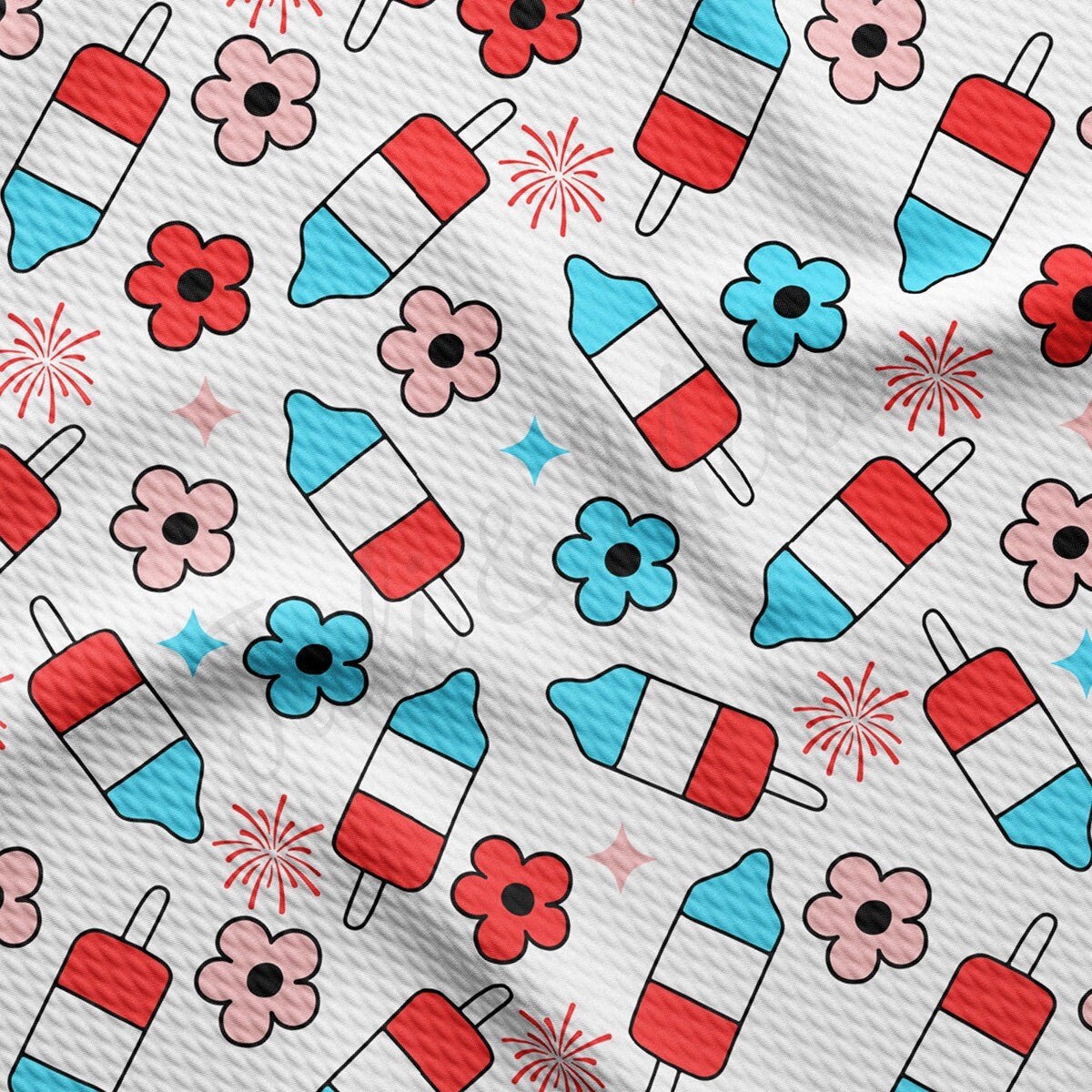 4th of July Patriotic Bullet Textured Fabric AA1802