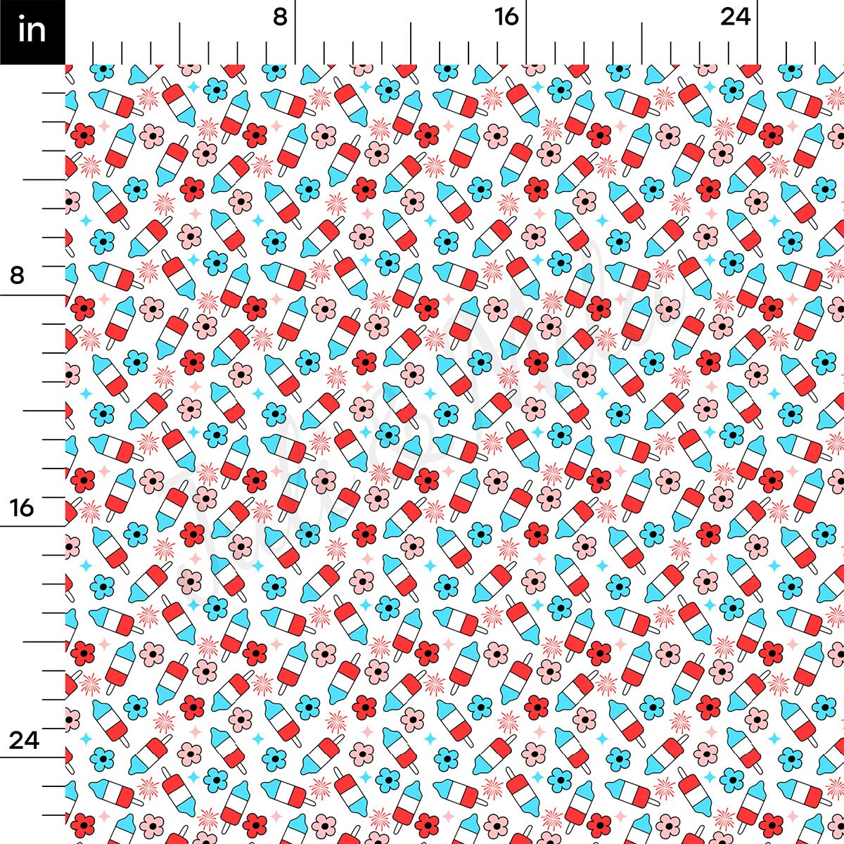4th of July Patriotic Bullet Textured Fabric AA1802