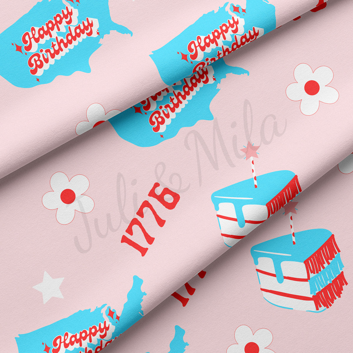 4th of July Patriotic Double Brushed Polyester Fabric DBP1796