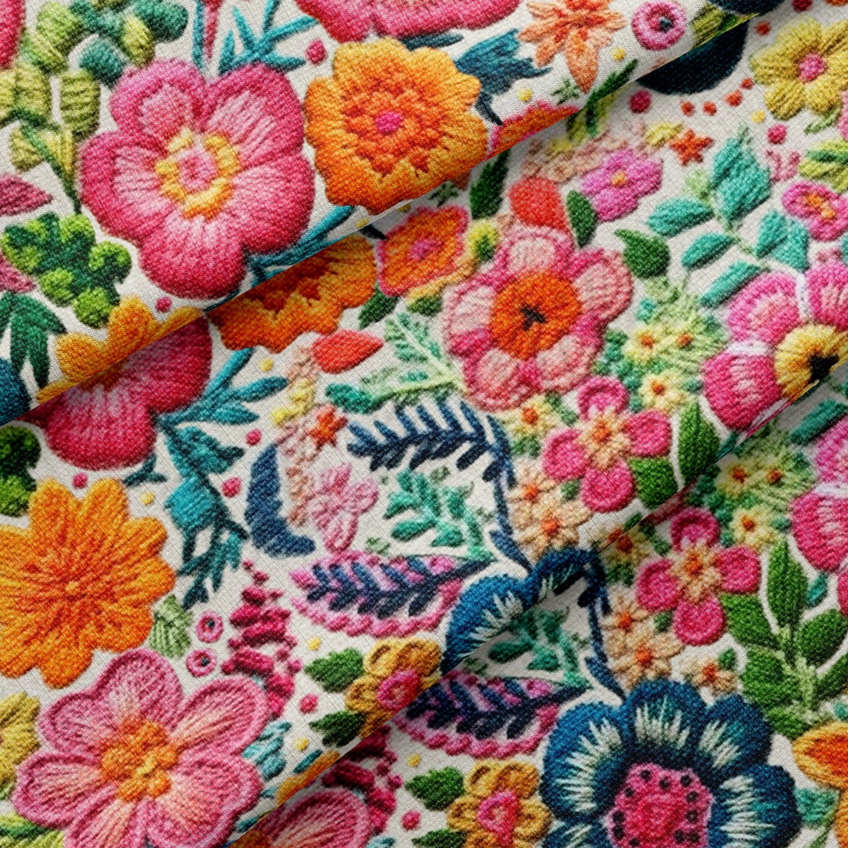 Embroidery Rib Knit Fabric RBK1801