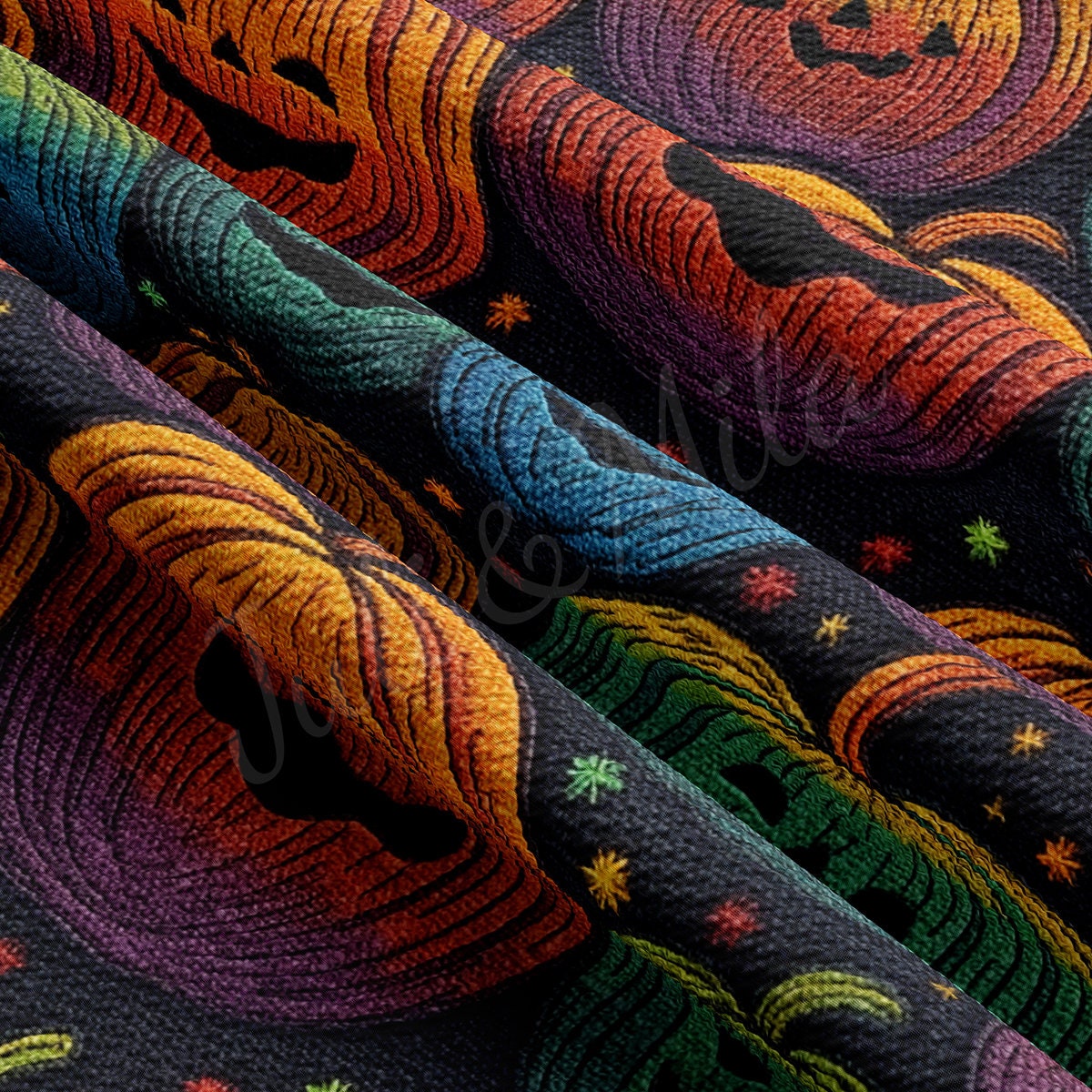 Autumn Fall Halloween Bullet Textured Fabric AA1816