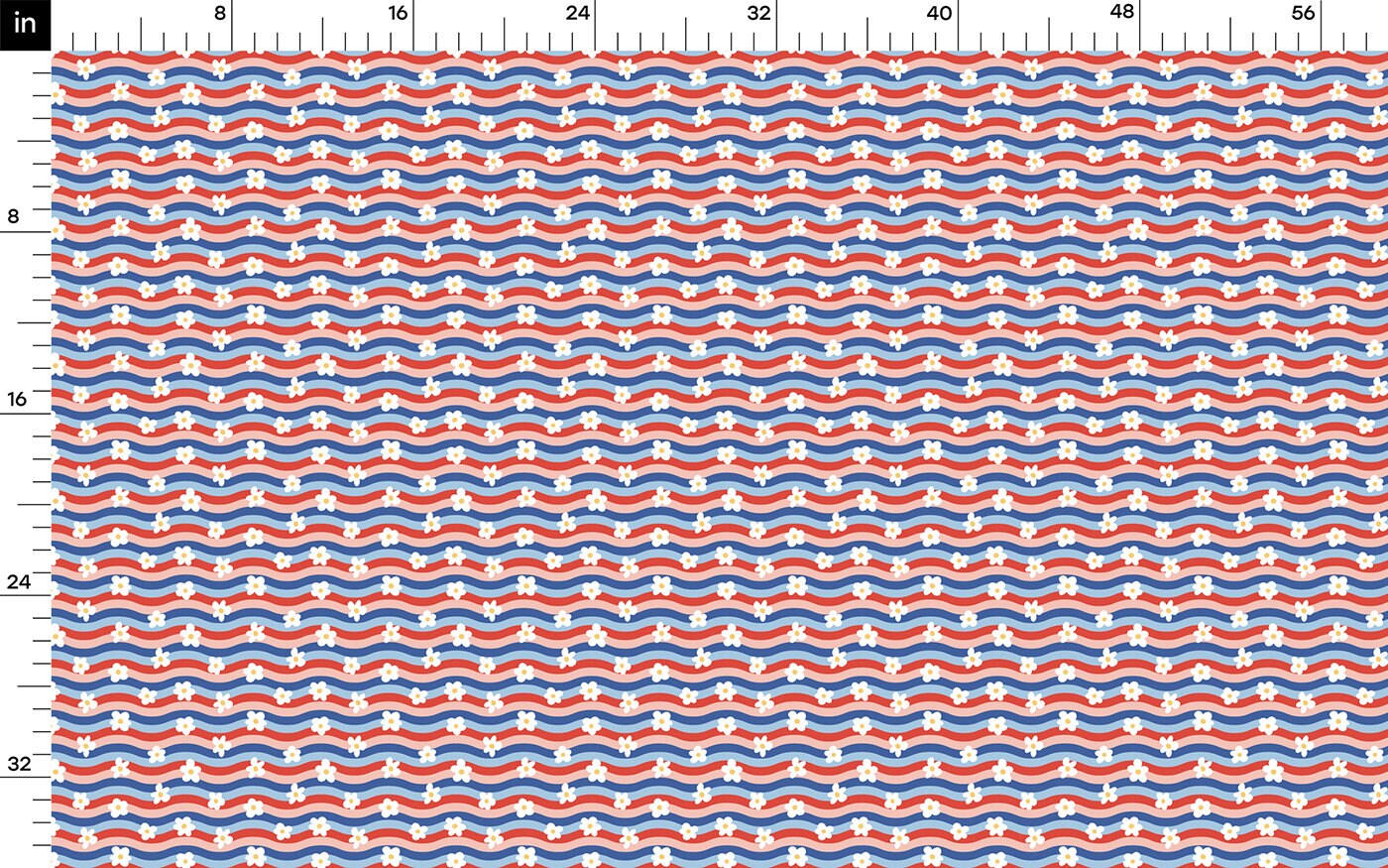 4th of July Patriotic Bullet Textured Fabric AA1852