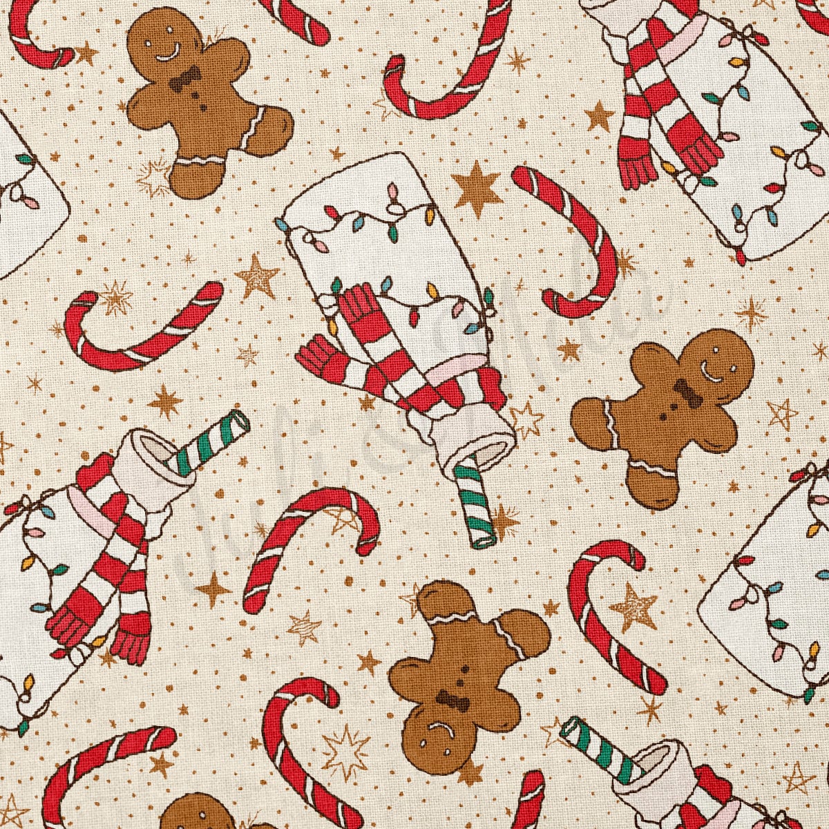 100% Cotton Fabric By the Yard Printed in USA Cotton Sateen - Cotton Christmas СTN1881