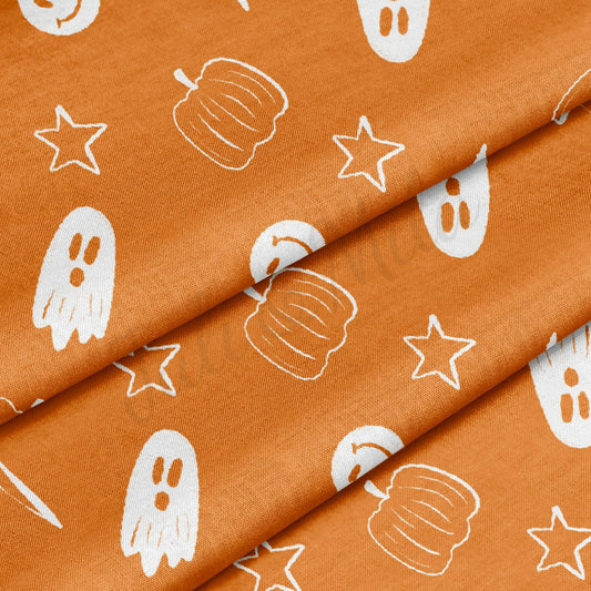 100% Cotton Fabric By the Yard Printed in USA Cotton Sateen - Cotton Halloween СTN1877
