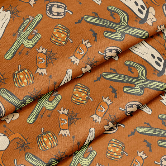 100% Cotton Fabric By the Yard Printed in USA Cotton Sateen - Cotton Halloween СTN1880