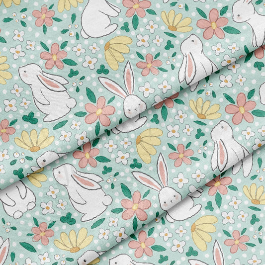 100% Cotton Fabric By the Yard Printed in USA Cotton Sateen - Cotton СTN1891 bunnies