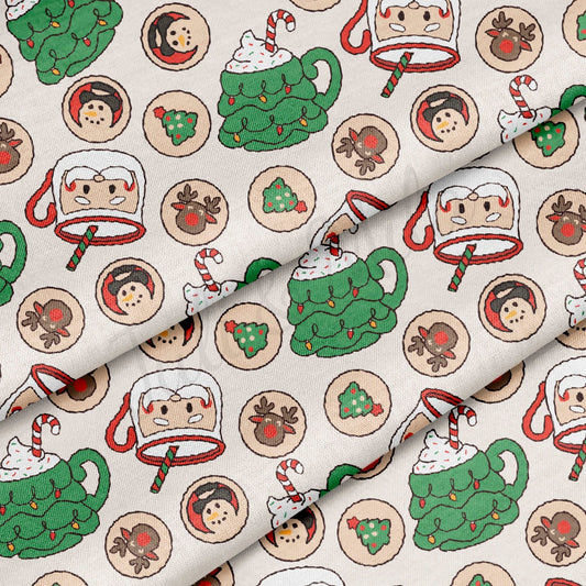 100% Cotton Fabric By the Yard Printed in USA Cotton Sateen - Cotton Christmas СTN1893