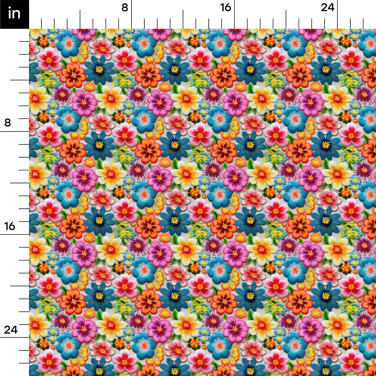 Floral Bullet Textured Fabric AA1918 flowers Embroidery