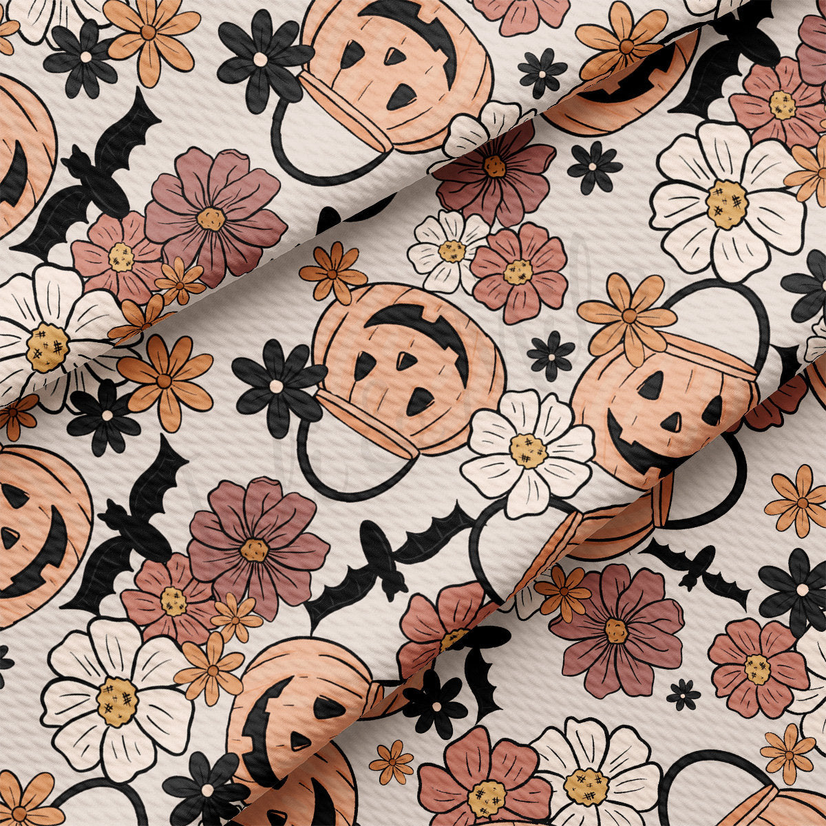 Autumn Fall Halloween Bullet Textured Fabric AA1944