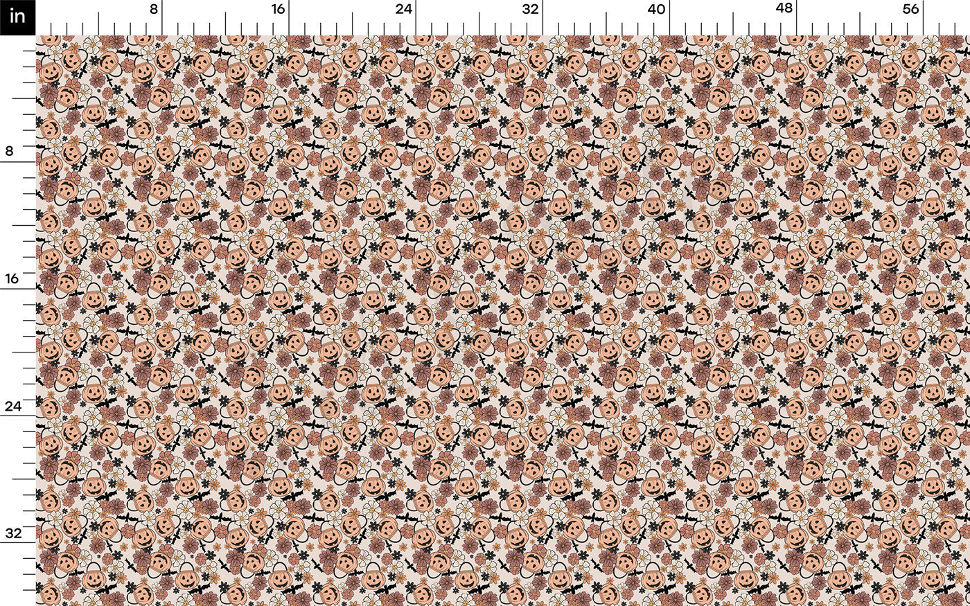 Autumn Fall Halloween Bullet Textured Fabric AA1944