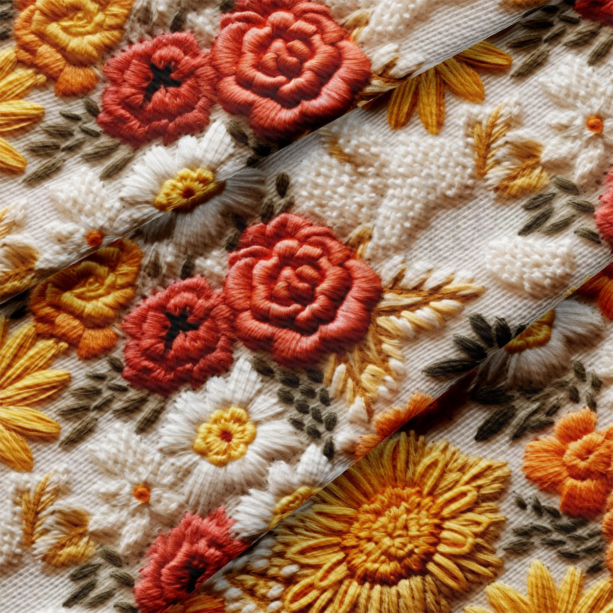 Bullet Textured Fabric AA1923 flowers Embroidery