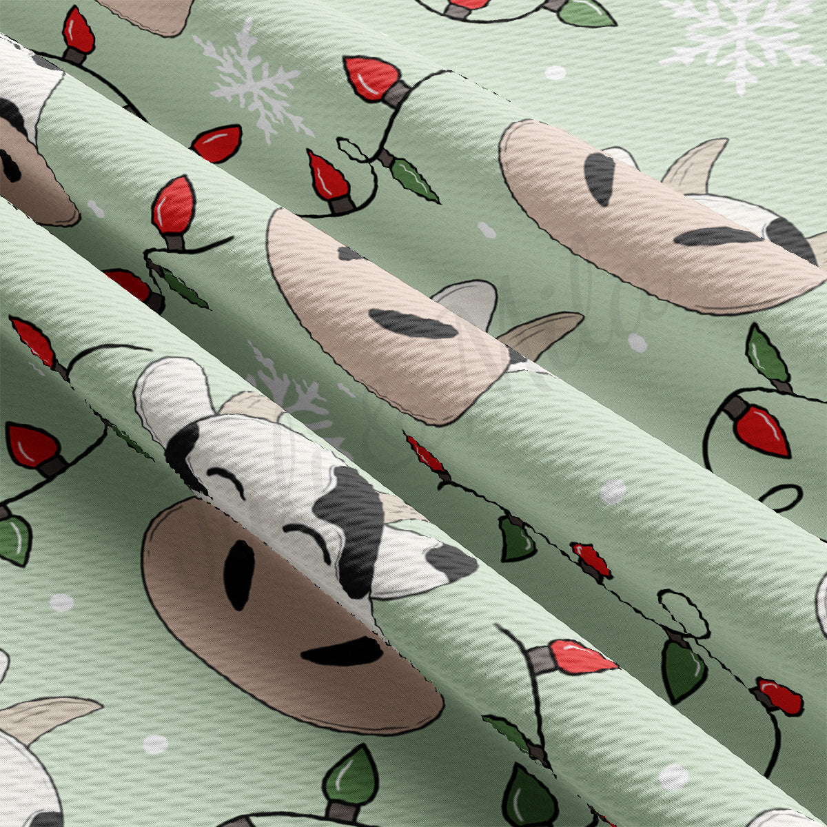 Cow Christmas Bullet Textured Fabric AA1903 trees