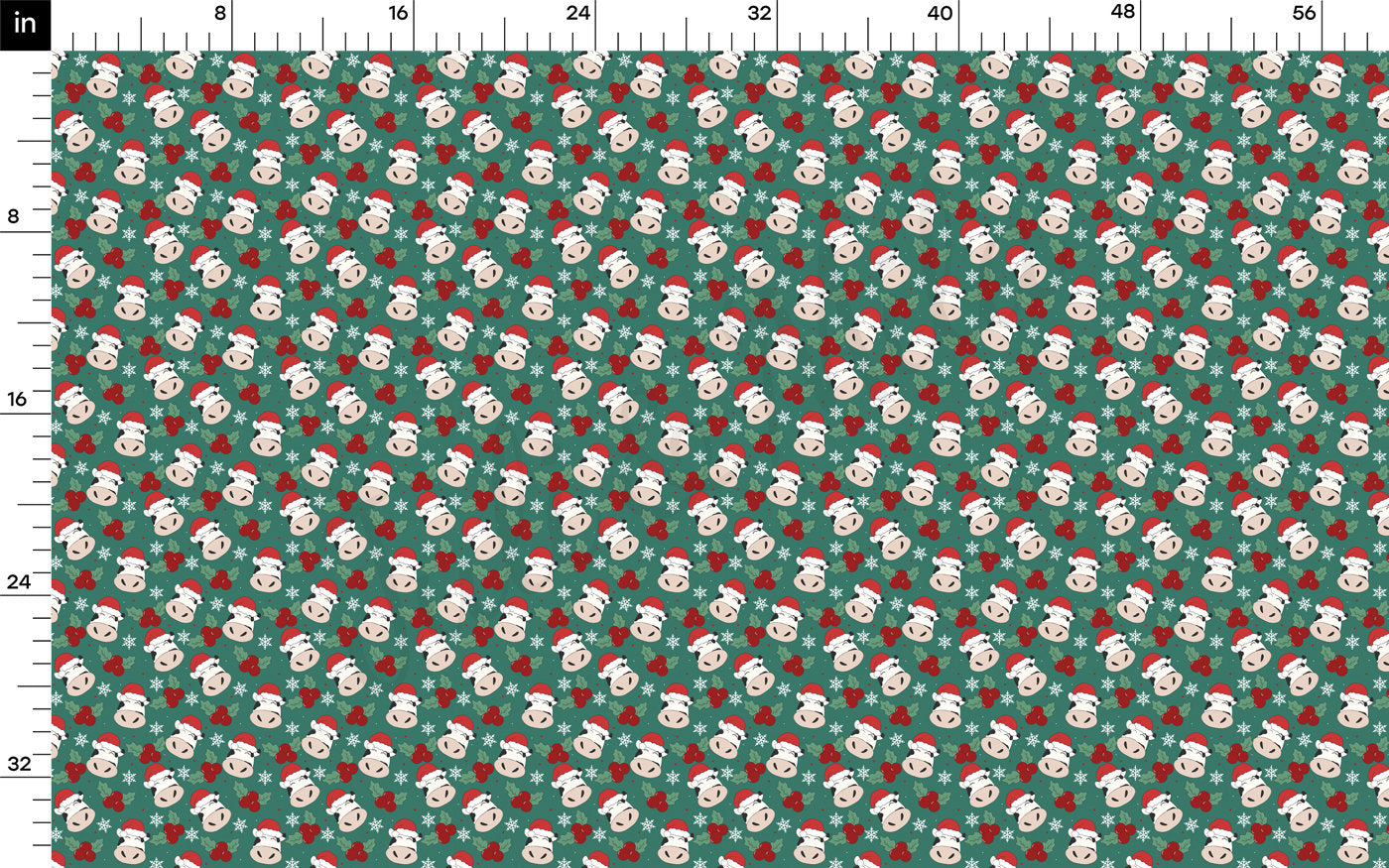 Cow Christmas Bullet Textured Fabric AA1904