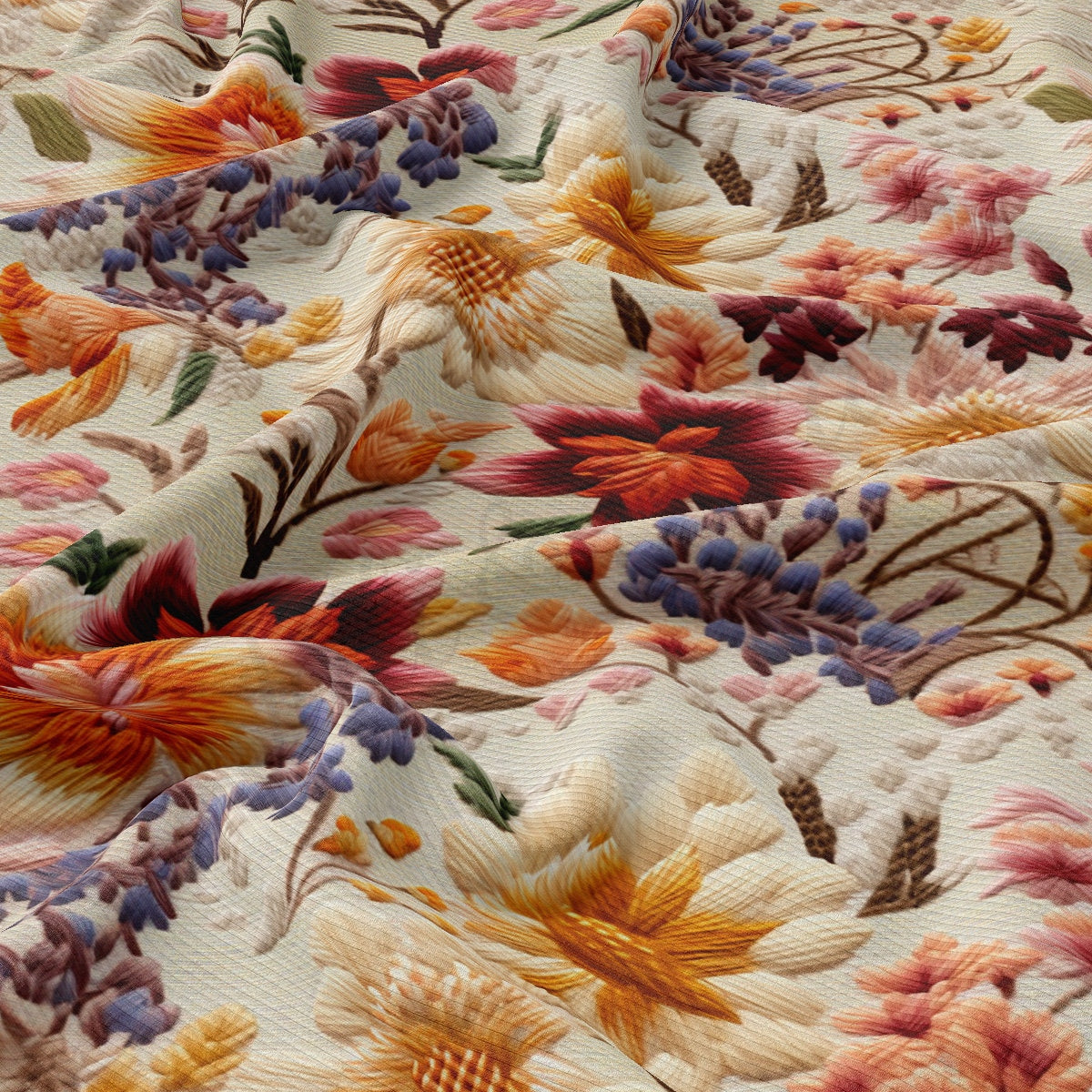 Embroidery Rib Knit Fabric RBK1929