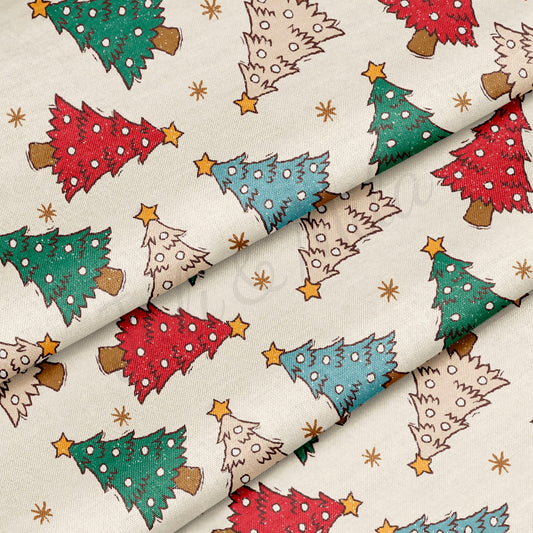100% Cotton Fabric By the Yard Printed in USA Cotton Sateen - Cotton christmas СTN1860