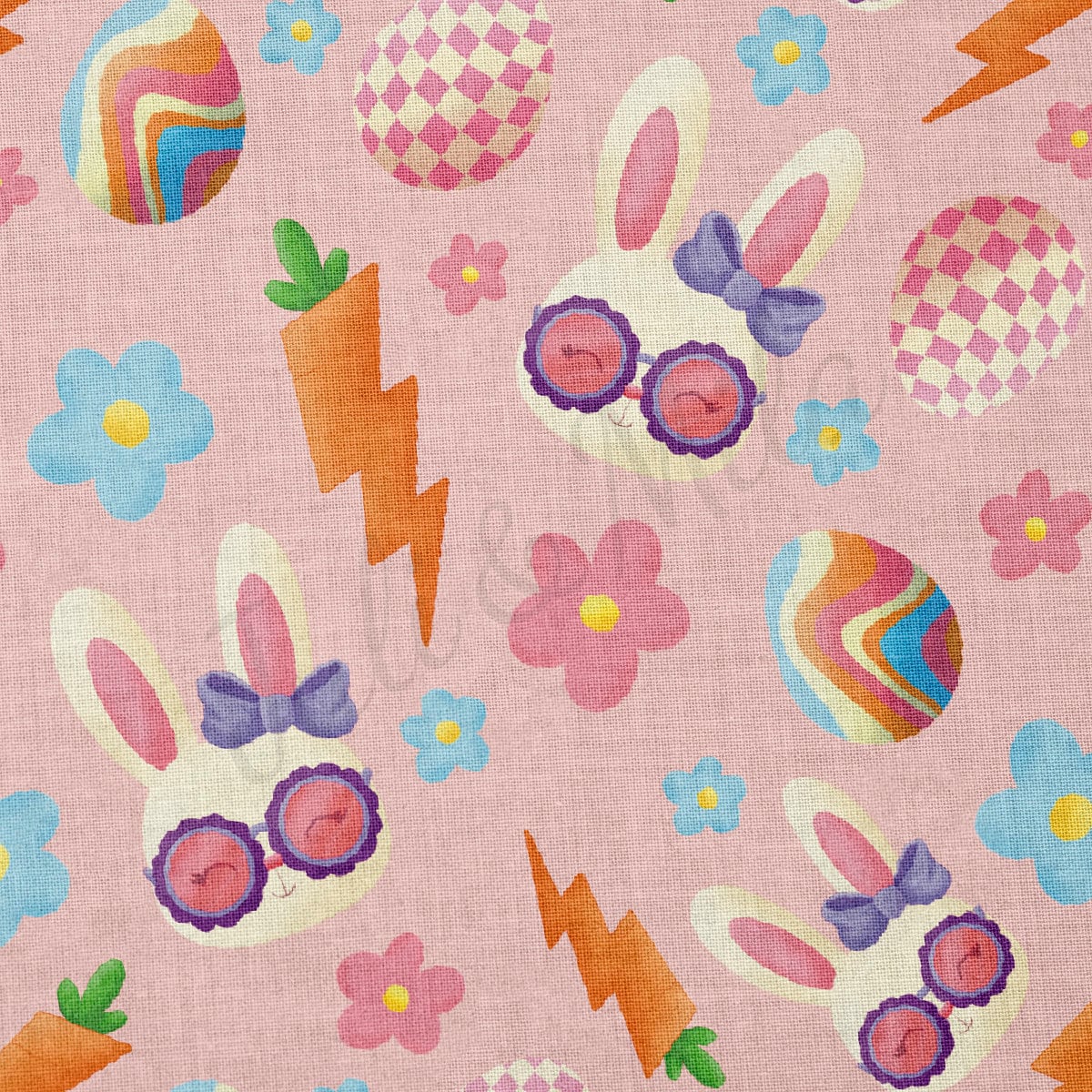 100% Cotton Fabric By the Yard Printed in USA Cotton Sateen - Cotton bunnies СTN1885