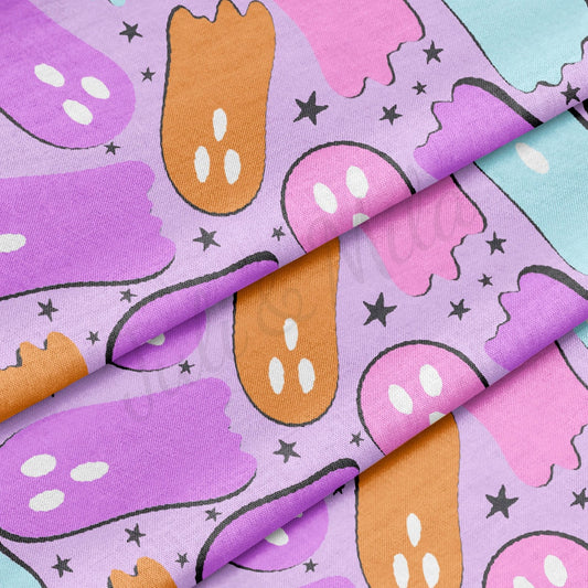 100% Cotton Fabric By the Yard Printed in USA Cotton Sateen - Cotton Halloween СTN1868