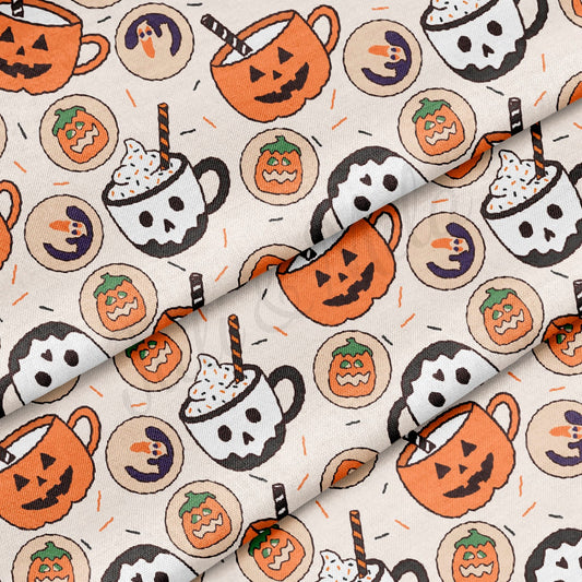 100% Cotton Fabric By the Yard Printed in USA Cotton Sateen - Cotton Halloween СTN1874