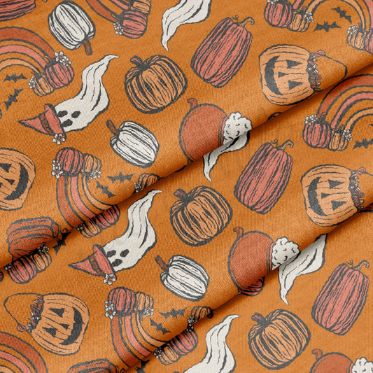 100% Cotton Fabric By the Yard Printed in USA Cotton Sateen - Cotton Halloween СTN1875