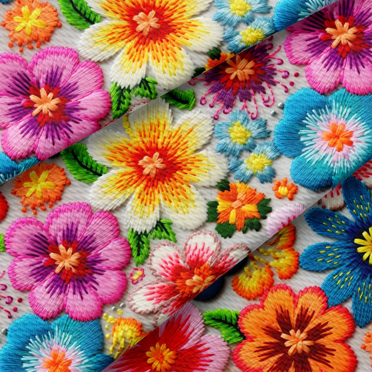 Floral Bullet Textured Fabric AA1918 flowers Embroidery