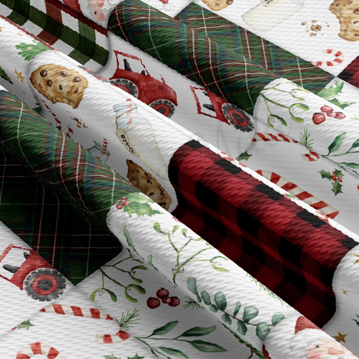 Christmas Candy Cane Bullet Textured Fabric AA1906